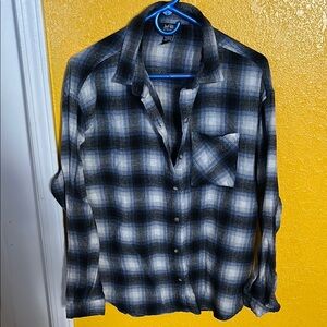 Black and White Casual Button Down Shirt